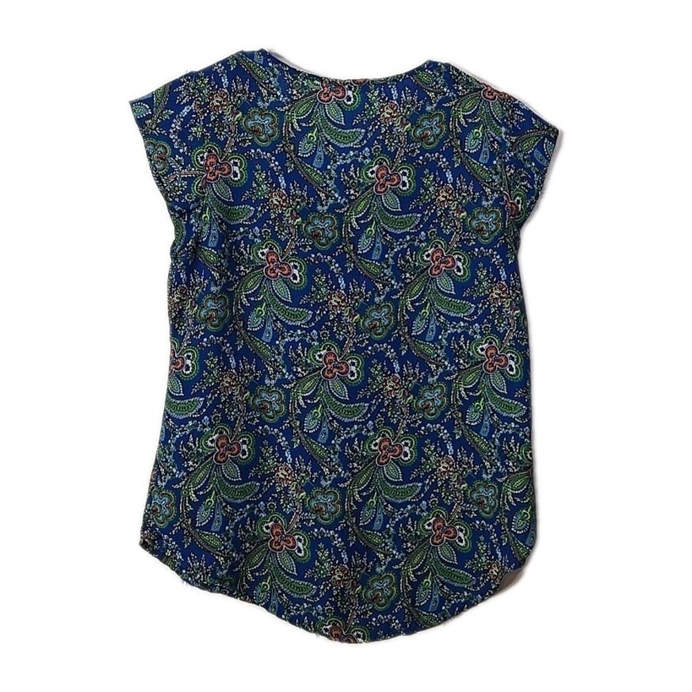 Anne Carson Womans Short‎ Sleeve Size XS Paisley Florial Design Blue, Multicolor - Picture 4 of 6